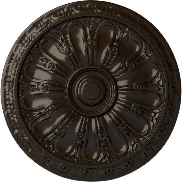 Ekena Millwork Kirke Ceiling Medallion (Fits Canopies up to 3 3/4"), Hand-Painted Stone Hearth, 15 3/4"OD x 5/8"P CM16KISHF - main
